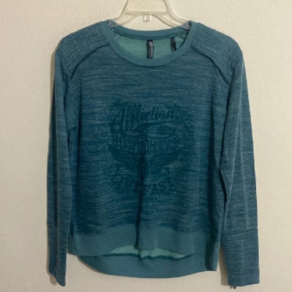 NWOT AFFLICTION Hi Speed Motors Long Sleeve T-shirt Women's Size L